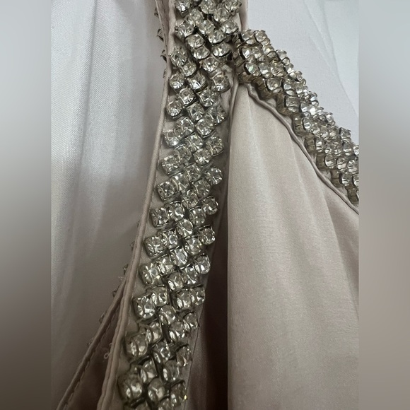 House of CB Camilla Champagne Satin Dress with Hand Sewn Crystals - Picture 10 of 13